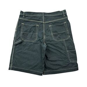 Y2K Baggy Carpenter Shorts Men 34 Black 10.5" Inseam Skater Grunge Jorts Loose